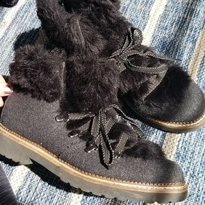 Franco Sarto Faux Fur Wool Boots